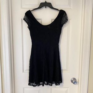 Black lace skater dress